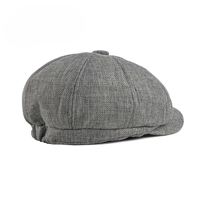 Solid Color Retro British Style Summer Beret Hat - image 1