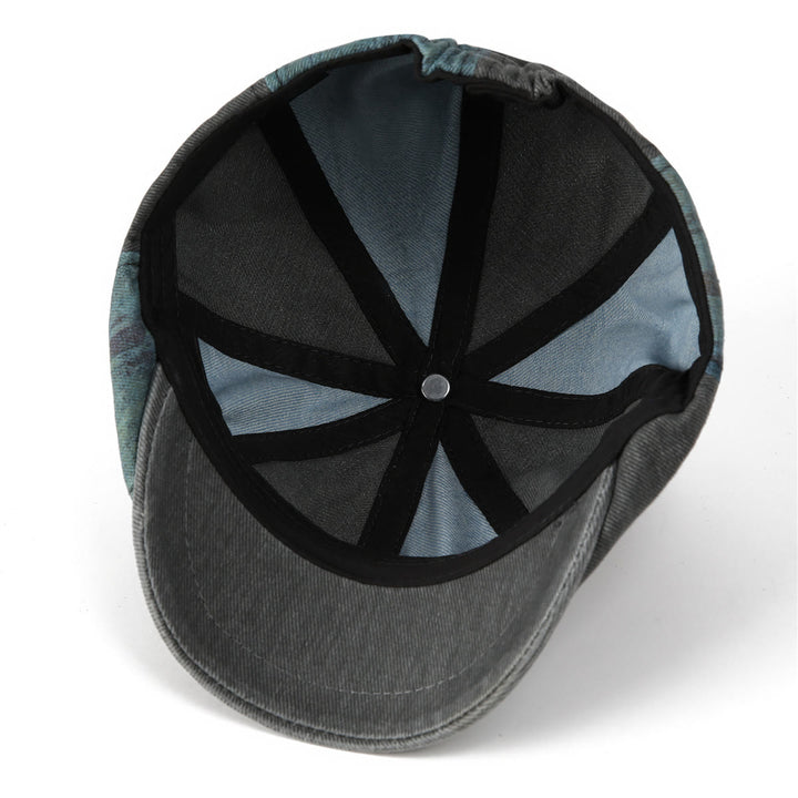 Tie-Dye Patchwork Distressed Vintage Artist Beret Hat - image 3