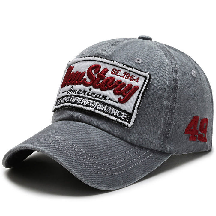 New Story Patch Embroidered Washed Cotton Baseball Cap - Grey - Adjustable (22''-23 5/8") - image 5