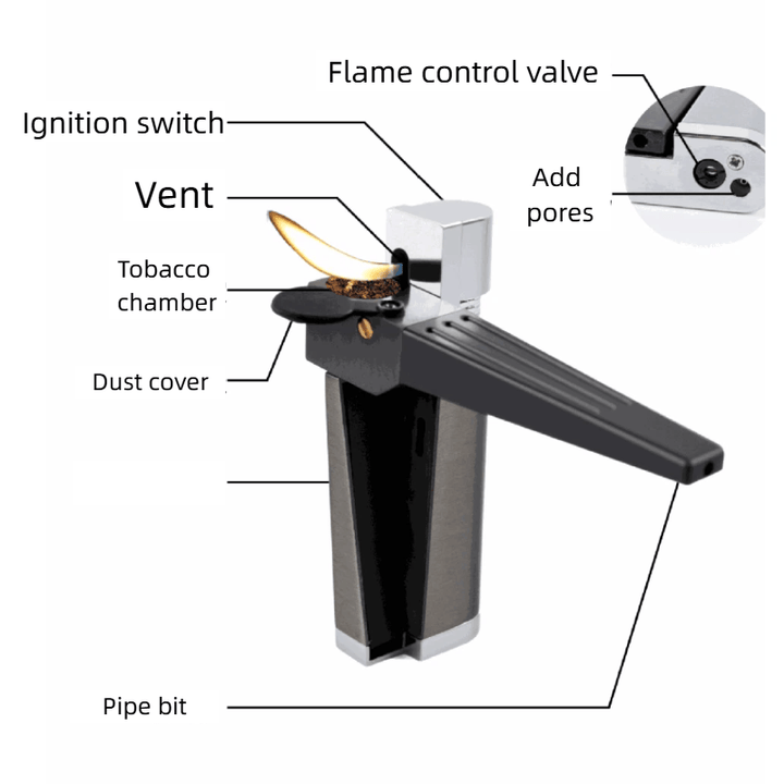 2-in-1 Creative Folding Pipe Butane Lighter - image 3