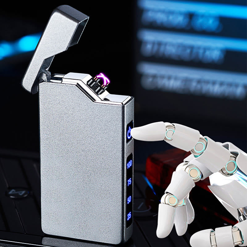 Metal Double Arc LED Power Display Charging Lighter - image 2