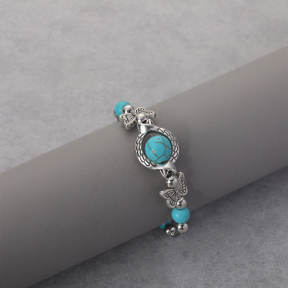 Western Boho Style Turquoise Butterfly Bracelet - image 1