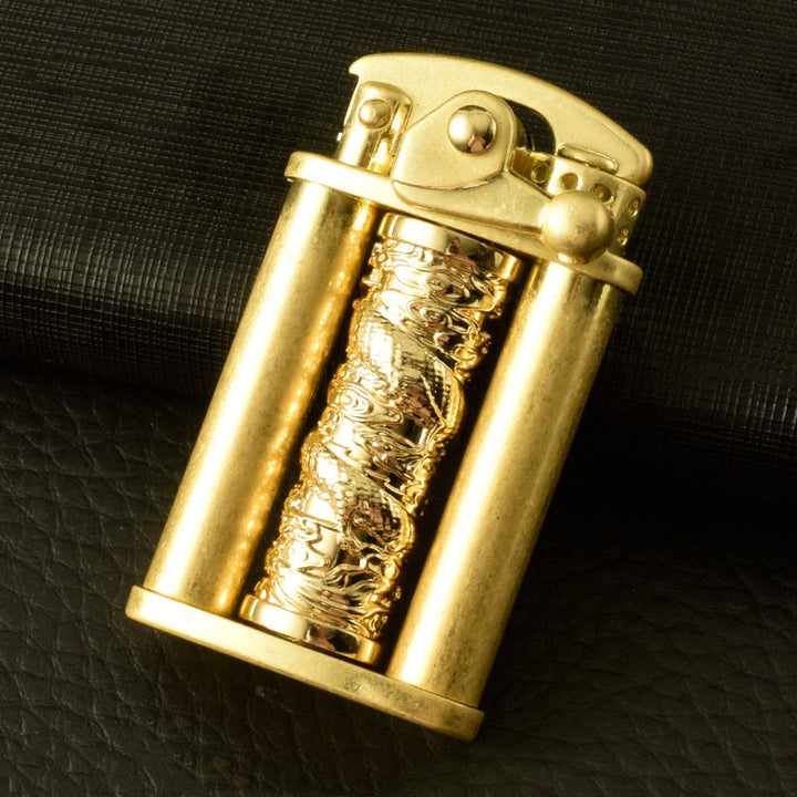 Creative Metal Rolling Flower Golden Dragon Pillar Lighter - Style #1 - image 0