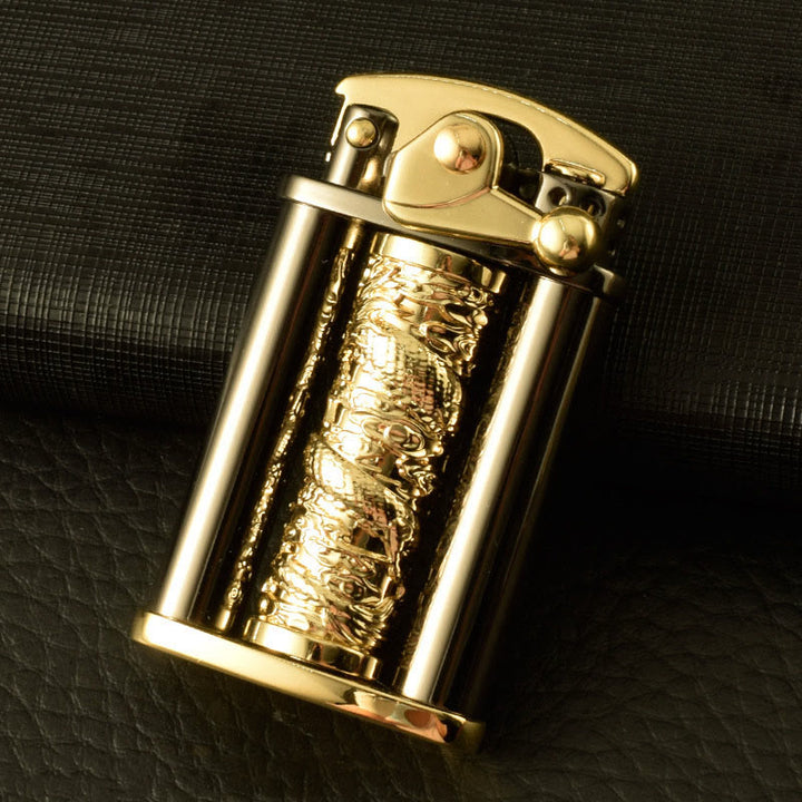 Creative Metal Rolling Flower Golden Dragon Pillar Lighter - Style #3 - image 4