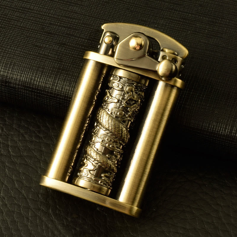 Creative Metal Rolling Flower Golden Dragon Pillar Lighter - Style #5 - image 6