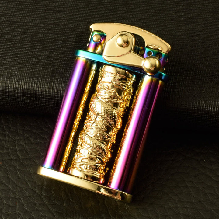 Creative Metal Rolling Flower Golden Dragon Pillar Lighter - Style #4 - image 5