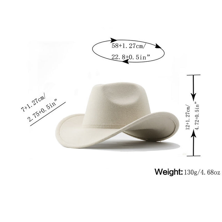 Adult and Kid's Western Style Solid Color Cowboy Hat - image 2
