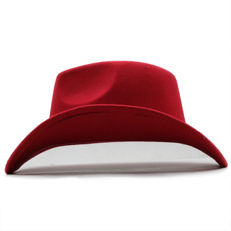 Wide Belt Woolen Western Couple Cowboy Hat - image 8