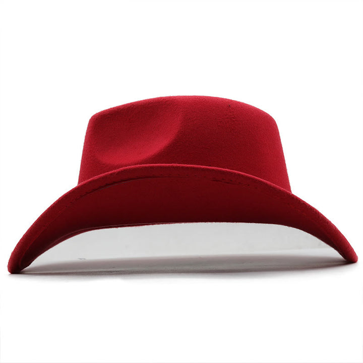 Wide Belt Woolen Western Couple Cowboy Hat - image 8