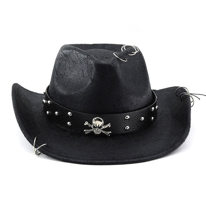 Party Skull Decor Unisex PU Leather Cowboy Hat - image 3
