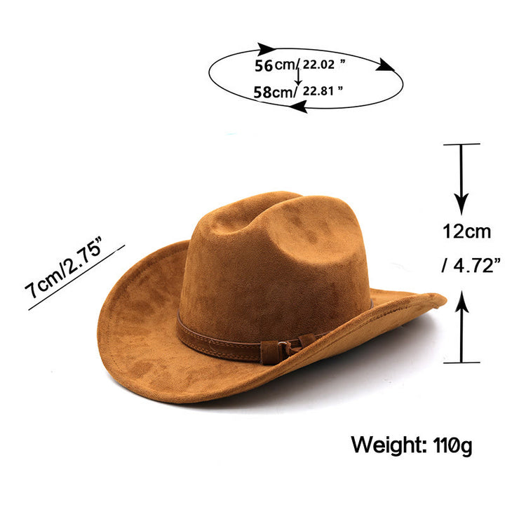 Vintage Curved Brim Suede Western Cowboy Sun Hat - image 1