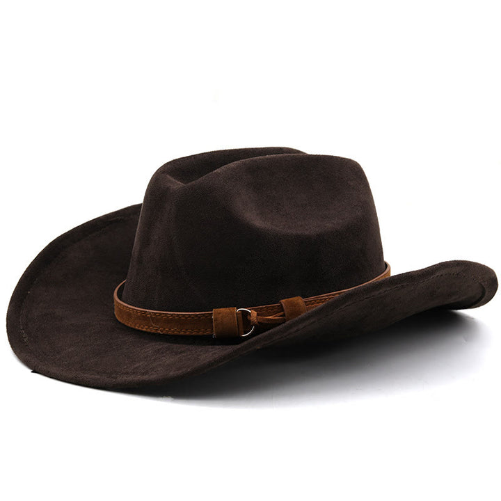 Vintage Curved Brim Suede Western Cowboy Sun Hat - Coffee - M (22"-22 7/8") - image 5