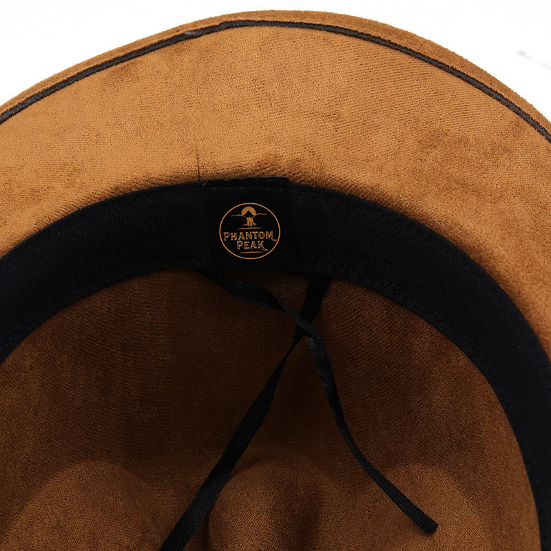 Vintage Curved Brim Suede Western Cowboy Sun Hat - image 3