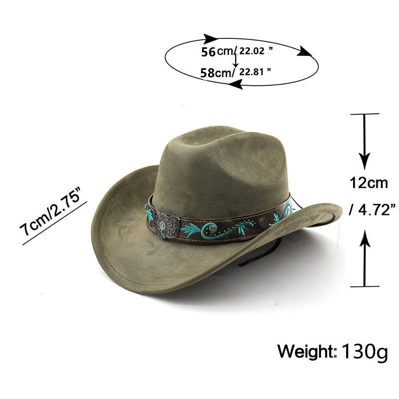 Vintage Summer Wide Brim Western Cowboy Hat - image 1