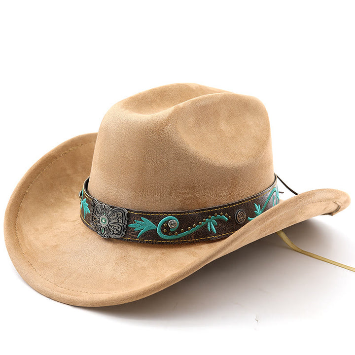 Vintage Summer Wide Brim Western Cowboy Hat - Khaki - M (22"-22 7/8") - image 20