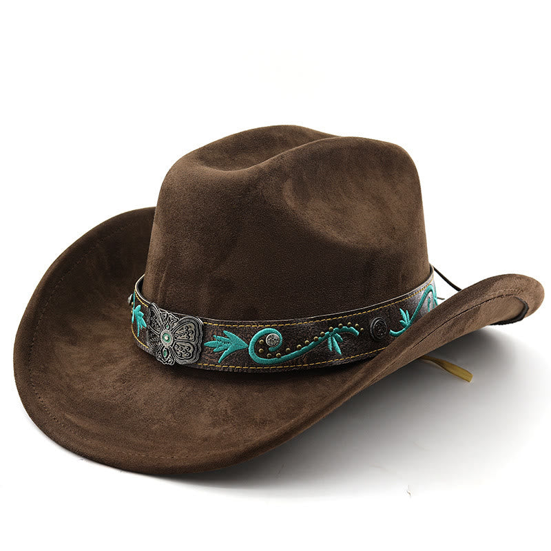 Vintage Summer Wide Brim Western Cowboy Hat - Coffee - M (22"-22 7/8") - image 15
