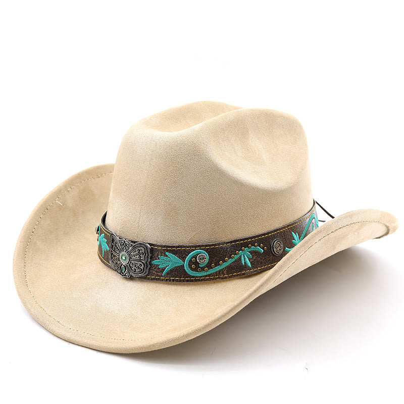 Vintage Summer Wide Brim Western Cowboy Hat - Camel - M (22"-22 7/8") - image 3