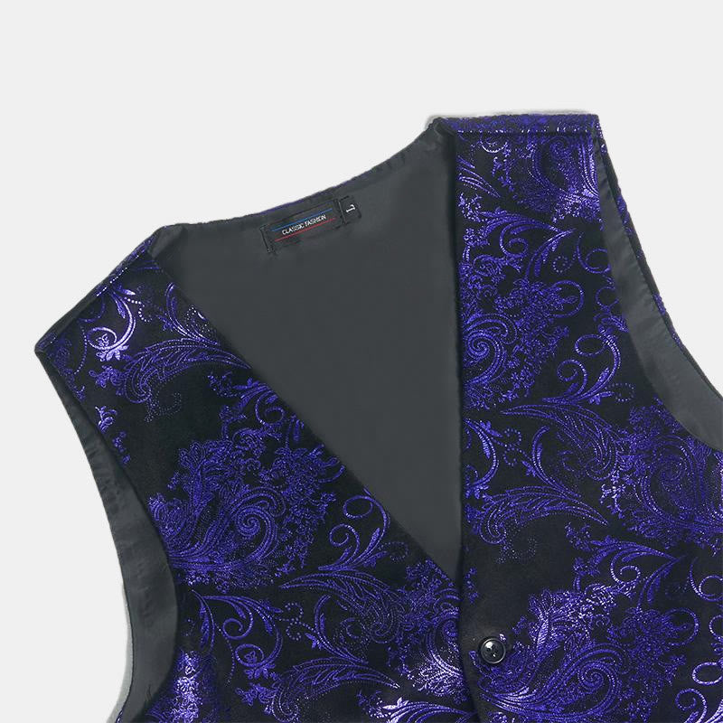 Men's Retro Paisley Jacquard Pattern Slim Fit Vest - image 14