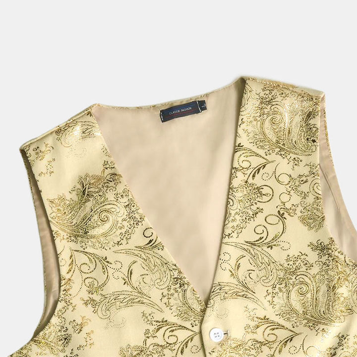 Men's Retro Paisley Jacquard Pattern Slim Fit Vest - image 7