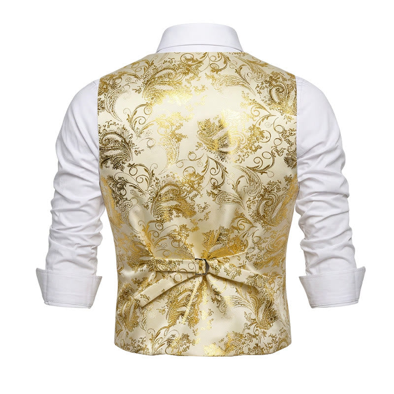 Men's Retro Paisley Jacquard Pattern Slim Fit Vest - image 5