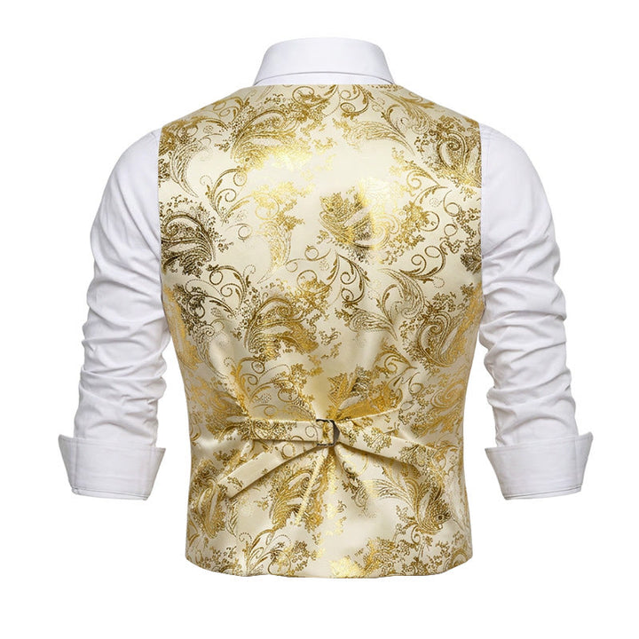 Men's Retro Paisley Jacquard Pattern Slim Fit Vest - image 5