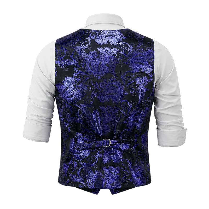 Men's Retro Paisley Jacquard Pattern Slim Fit Vest - image 12