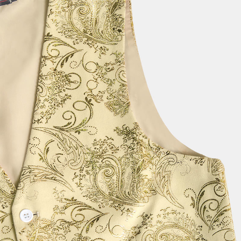 Men's Retro Paisley Jacquard Pattern Slim Fit Vest - image 10