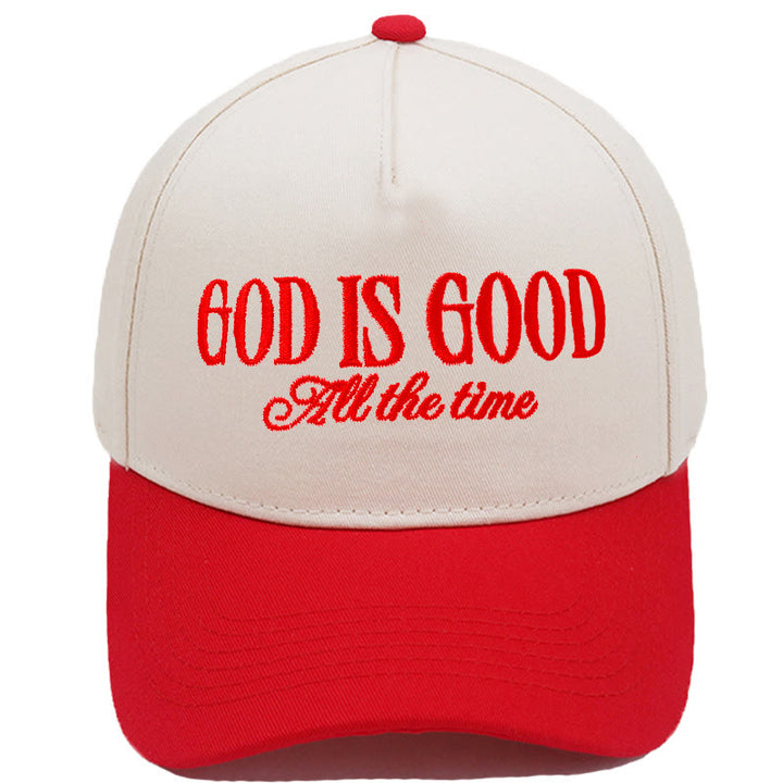 Classic Color Block Retro Style Daily Wear Baseball Cap - Red - M (22"-22 7/8") - image 1