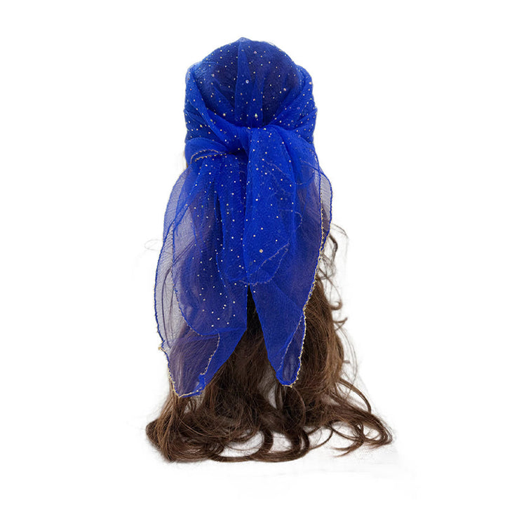 Women's Lightweight Sparkle Rhinestone Beaded Trim Fashion Summer Scarf - Royal Blue - image 12