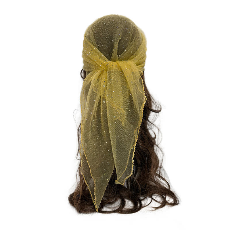 Women's Lightweight Sparkle Rhinestone Beaded Trim Fashion Summer Scarf - Yellow - image 17