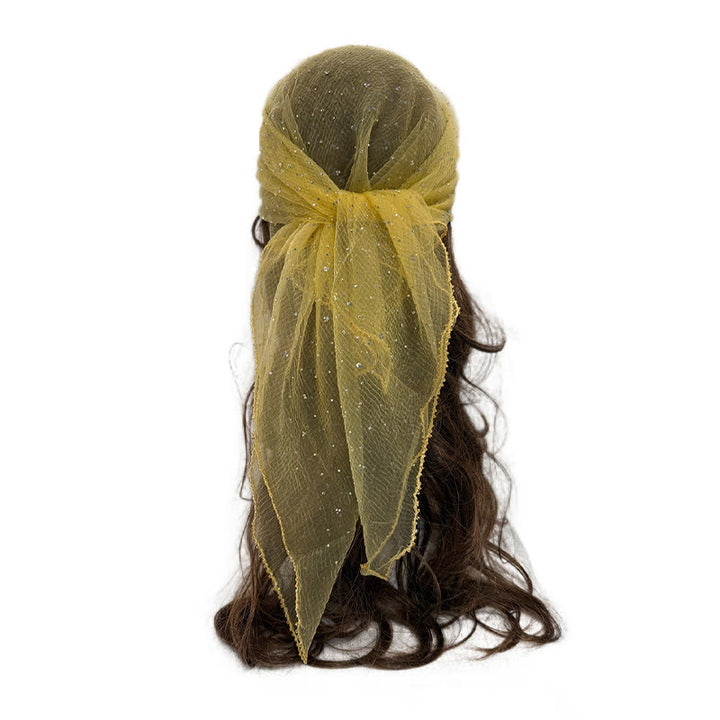 Women's Lightweight Sparkle Rhinestone Beaded Trim Fashion Summer Scarf - Yellow - image 17