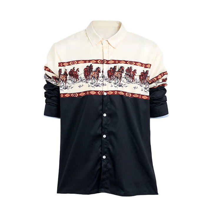 Men's Blue Southwestern Aztec 3D Printed Cowboy Shirt - image 8