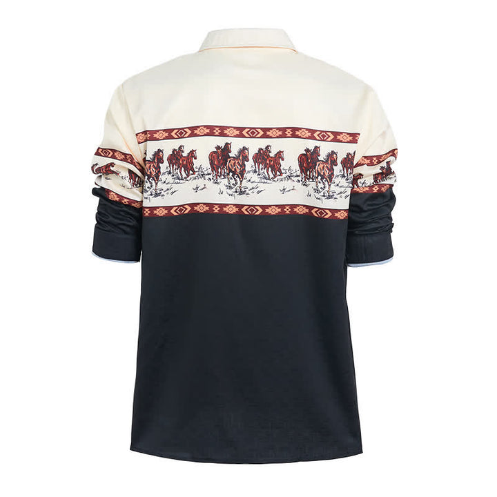 Men's Blue Southwestern Aztec 3D Printed Cowboy Shirt - image 9