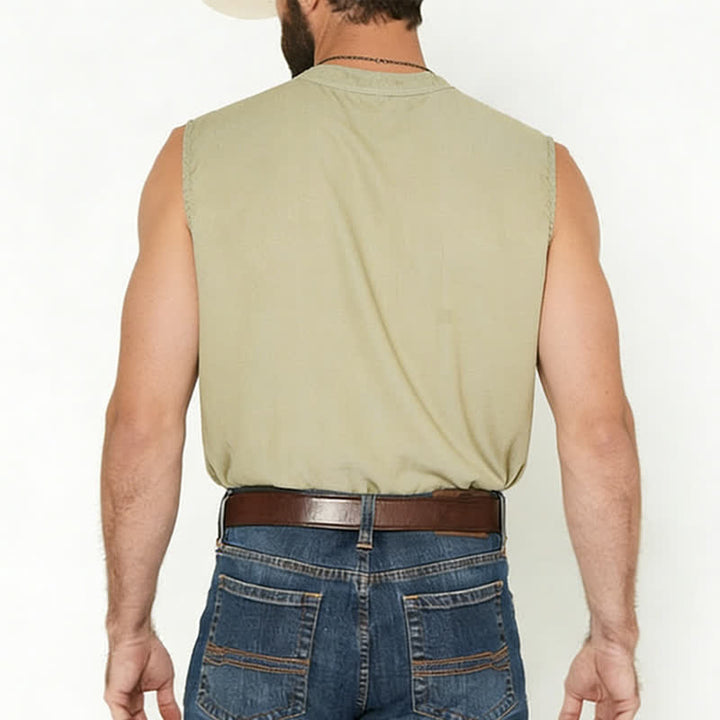 Men's Summer Washed Color Sleeveless T-Shirt Vest - image 2