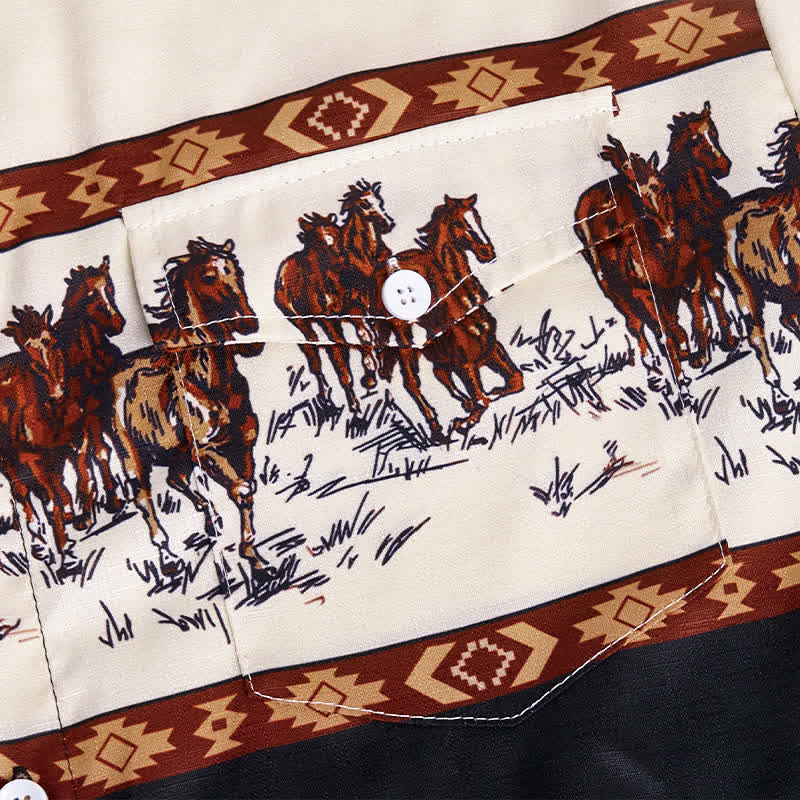 Men's Blue Southwestern Aztec 3D Printed Cowboy Shirt - image 5