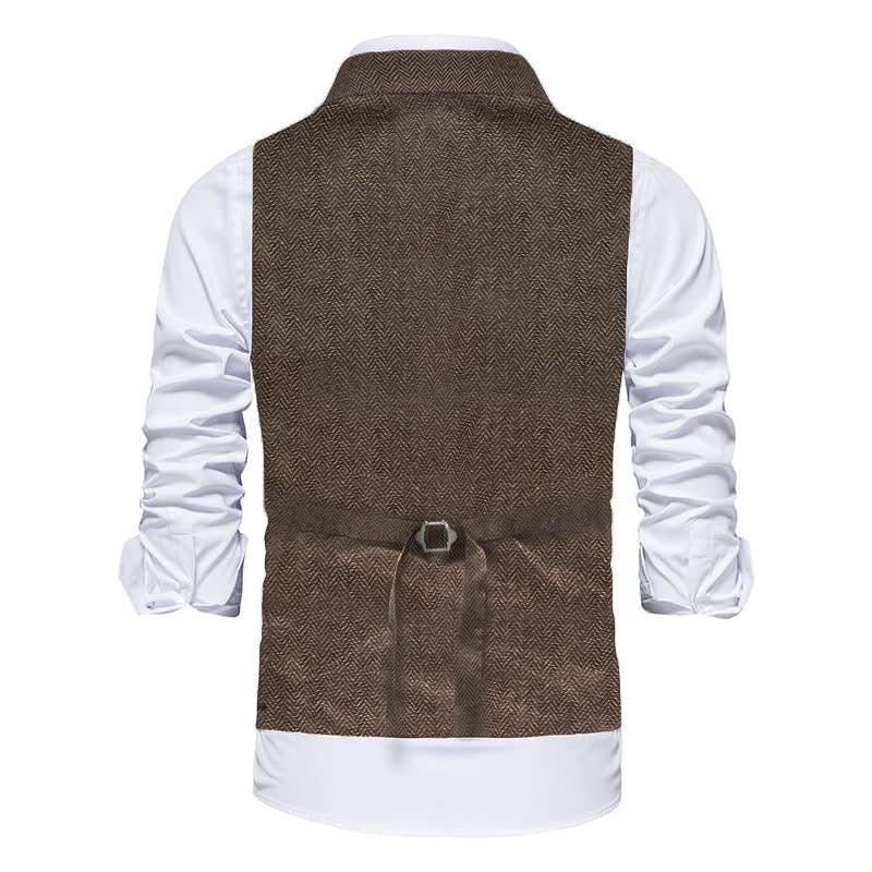Men's Formal Lapel Collar Flap Pocket Dress Waistcoat - image 7