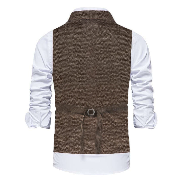 Men's Formal Lapel Collar Flap Pocket Dress Waistcoat - image 7