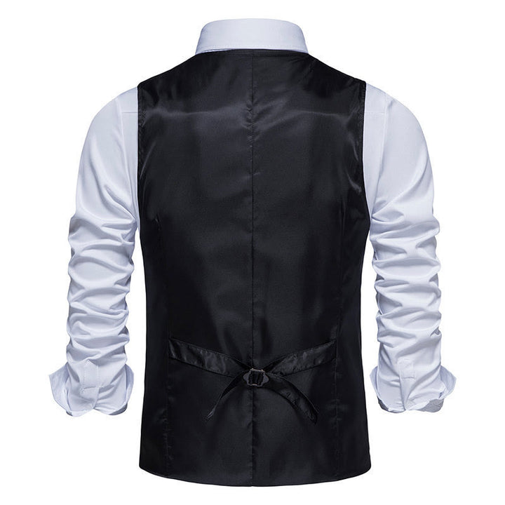 Men's Vintage Plaid Lapel Button Down Vest - image 9