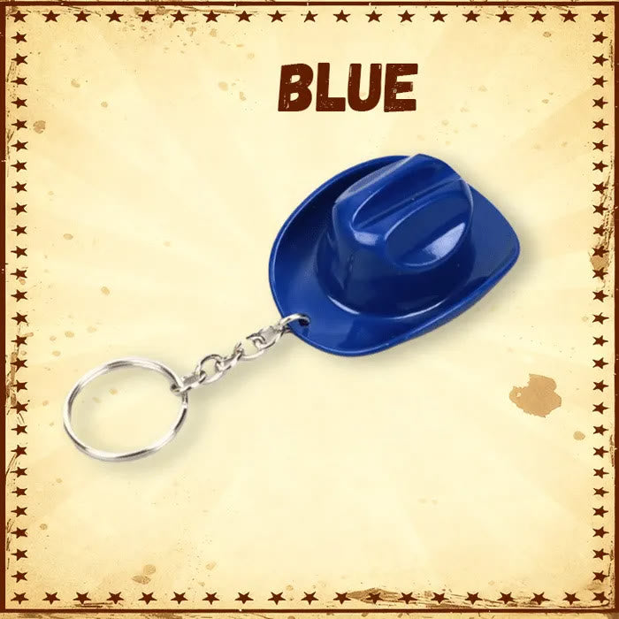 Retro Cowboy Hat Shape Multifunctional Bottle Opener Keychain - Light Blue - image 6