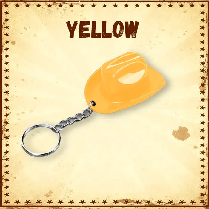 Retro Cowboy Hat Shape Multifunctional Bottle Opener Keychain - Yellow - image 5