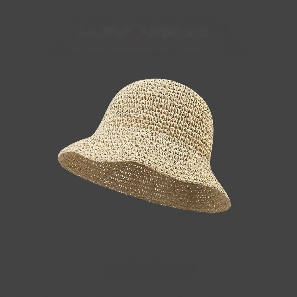 Women's Breathable Crochet Knit Casual Daily Summer Straw Hat - Beige - Adjustable (About 21 1/4"-22 7/8") - image 5