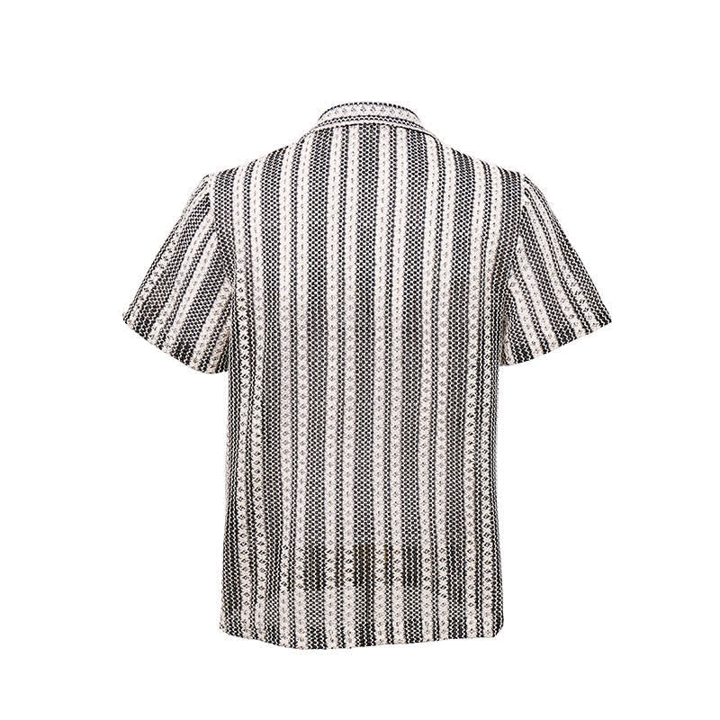 Men's Classic Textured Striped Summer Knitted Shirt - image 8
