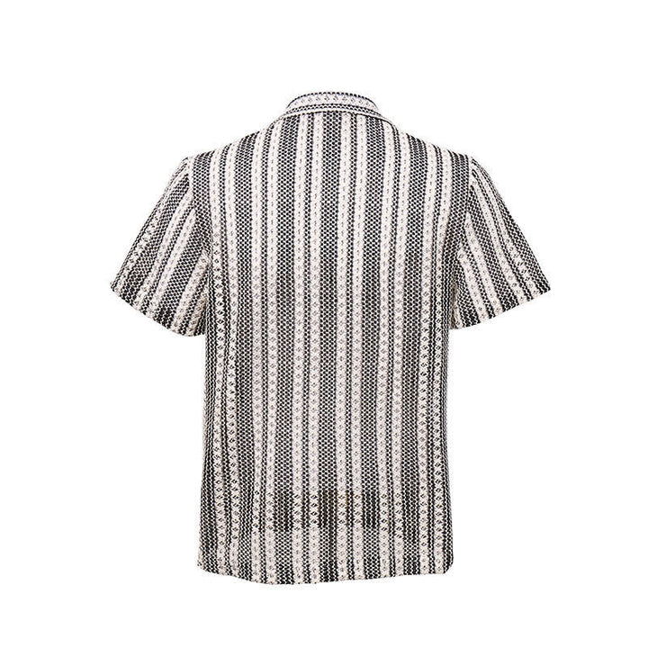 Men's Classic Textured Striped Summer Knitted Shirt - image 8