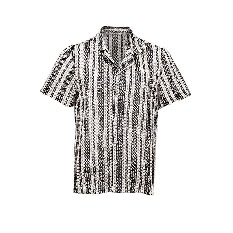 Men's Classic Textured Striped Summer Knitted Shirt - image 7