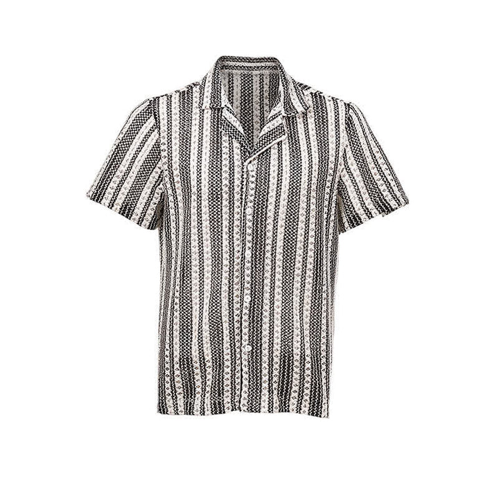 Men's Classic Textured Striped Summer Knitted Shirt - image 7