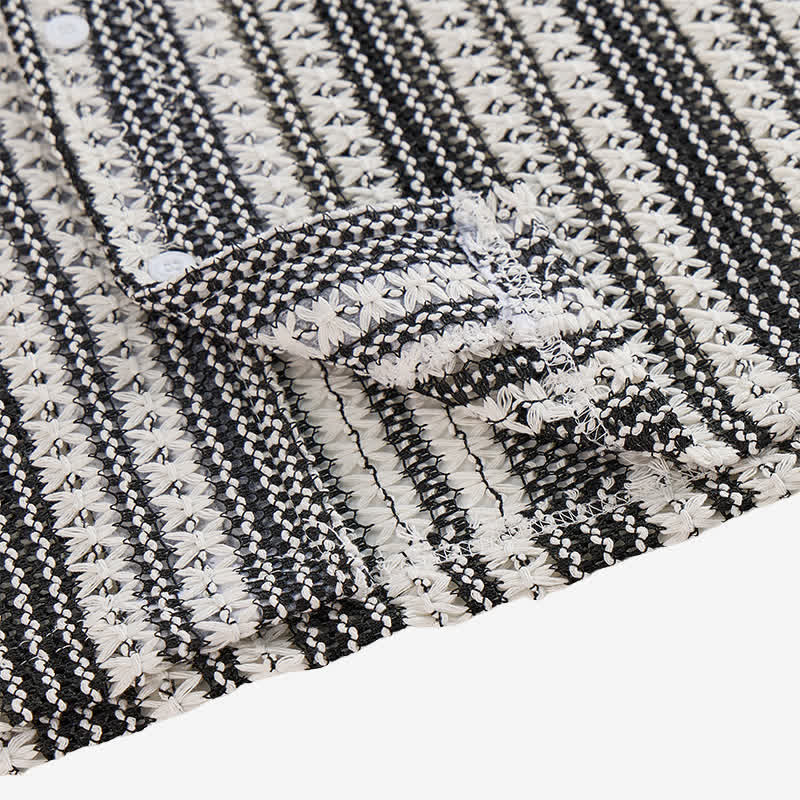 Men's Classic Textured Striped Summer Knitted Shirt - image 5