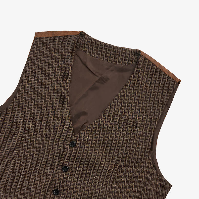 Men's Business Casual Relaxed Fit V-Neck Waistcoat - image 10