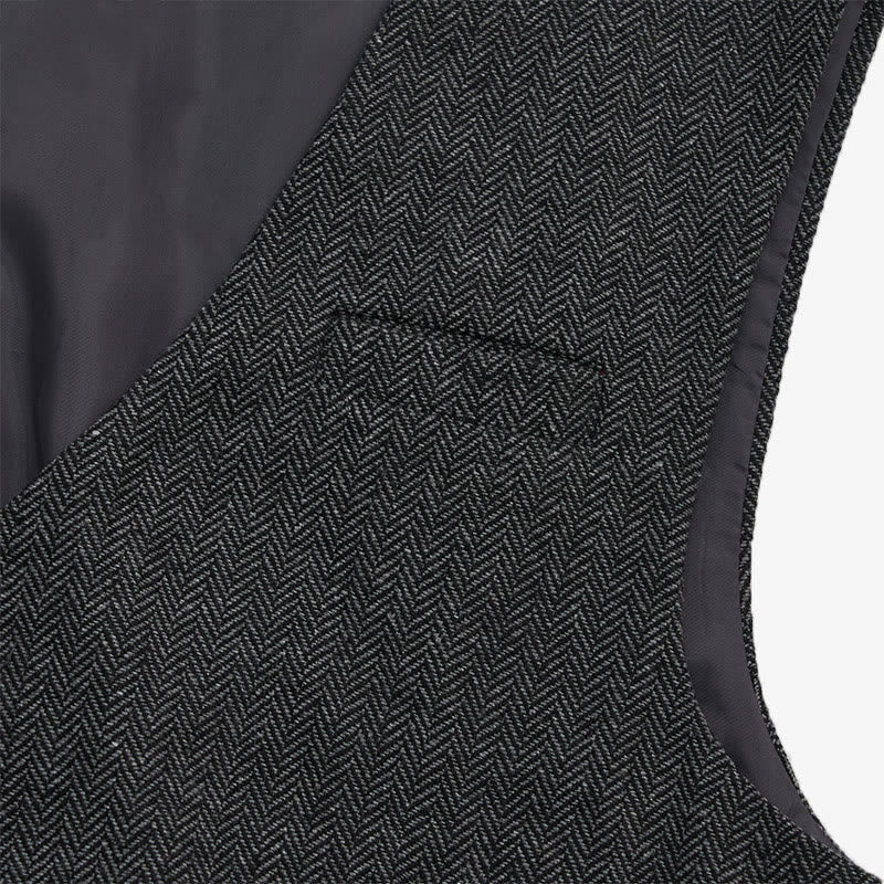 Men's Business Casual Relaxed Fit V-Neck Waistcoat - image 16