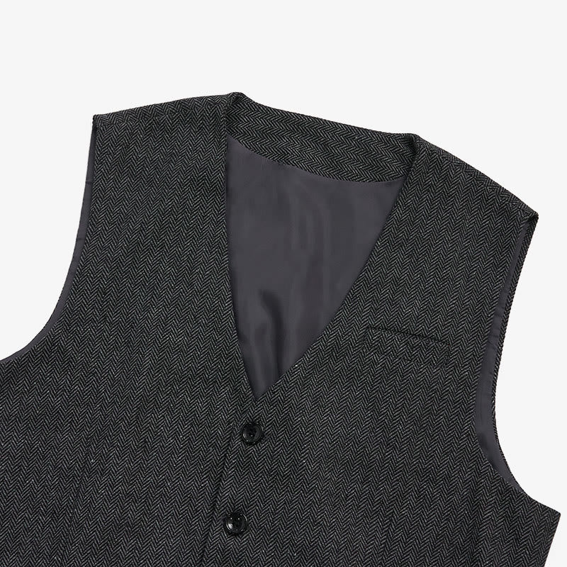 Men's Business Casual Relaxed Fit V-Neck Waistcoat - image 17