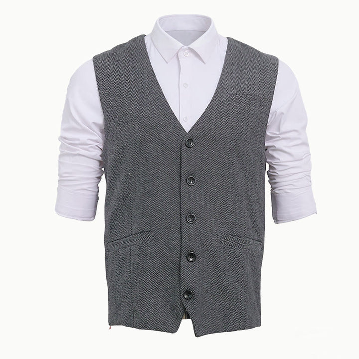 Men's Business Casual Relaxed Fit V-Neck Waistcoat - image 18